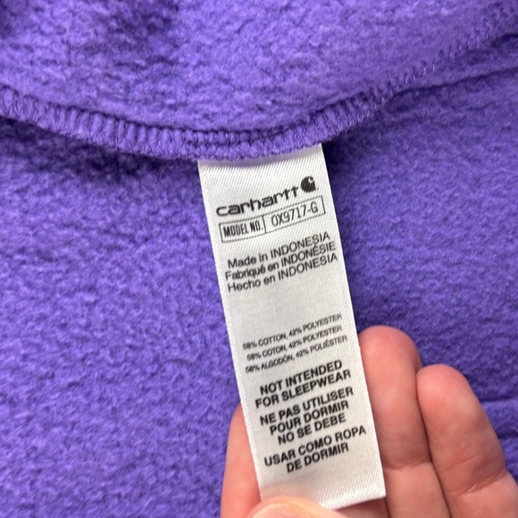 CARHARTT Baby Long Sleeve Fleece Zip Hooded Coverall Purple size: 6 Month - Picture 5 of 7